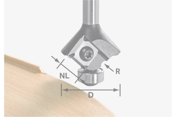 Festool Radius Router Bit S8 HW D28 KL12,7 MFK