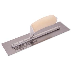 #MXS56 Finishing Trowel - High Carbon Steel - Curved Wood Handle