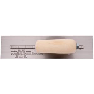 #MXS56 Finishing Trowel - High Carbon Steel - Curved Wood Handle