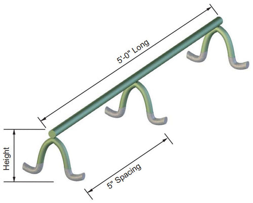 Slab Bolster Epoxy Coated & Plastic Dipped (5 LF per piece)
