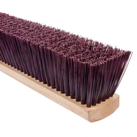 24 Coarse Brown Polystyrene Pushbroom - Wood Handle